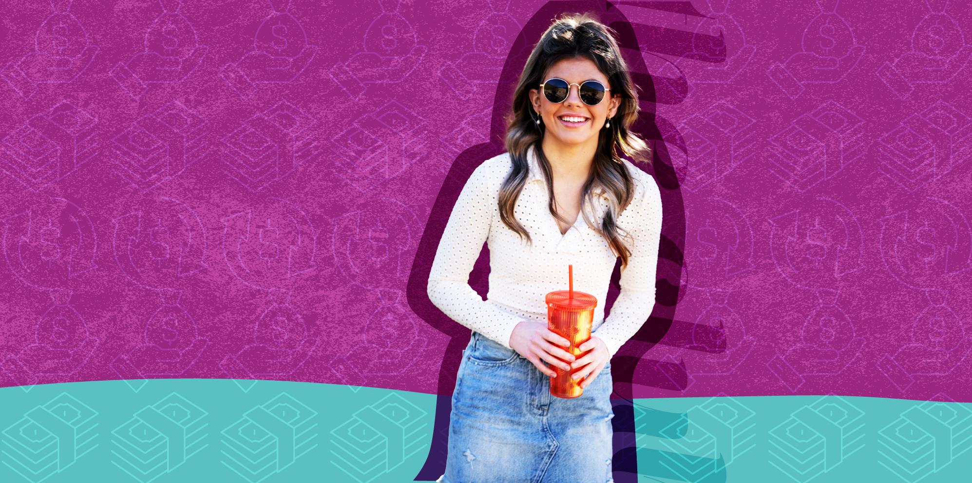 trendy teenager holding starbucks cup